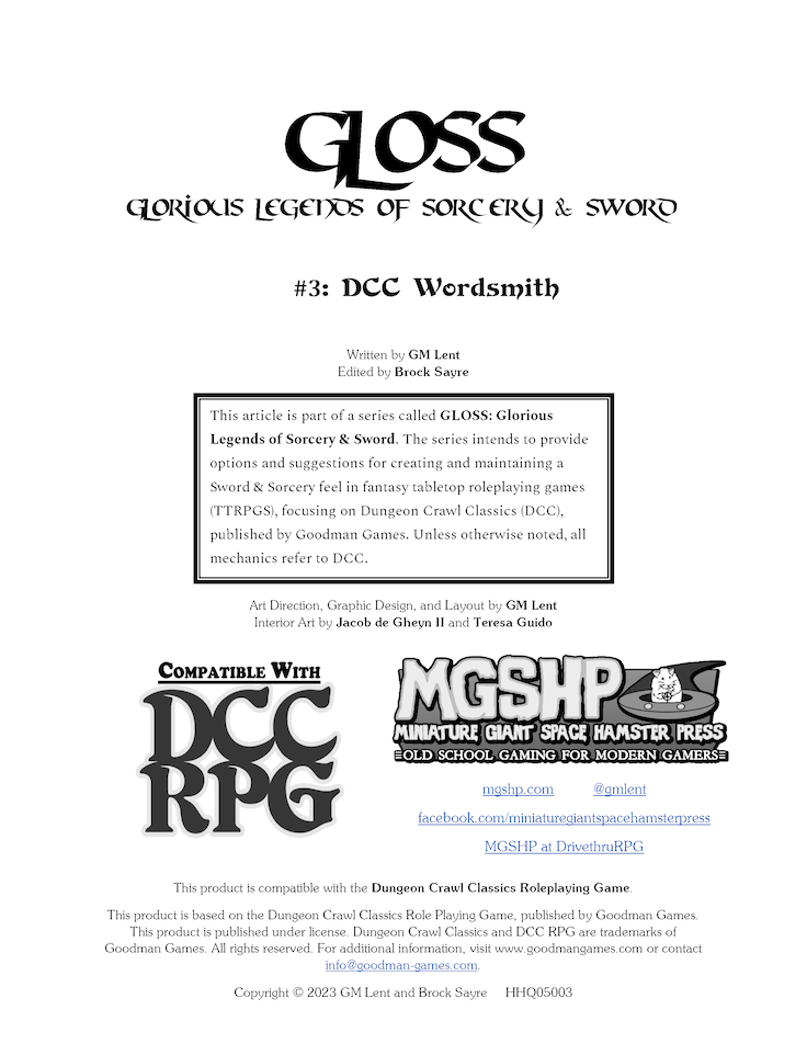 GLOSS #4: DCC Wordsmith