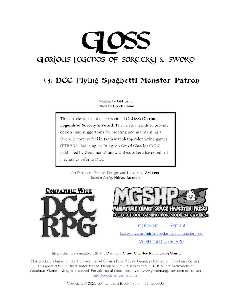 Gloss #5: Flying Spaghetti Monster Patron